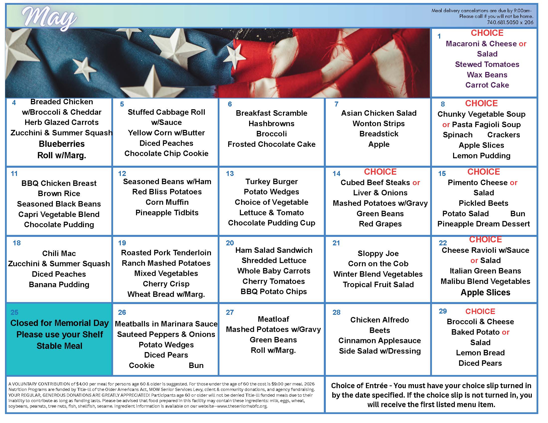 May Menu