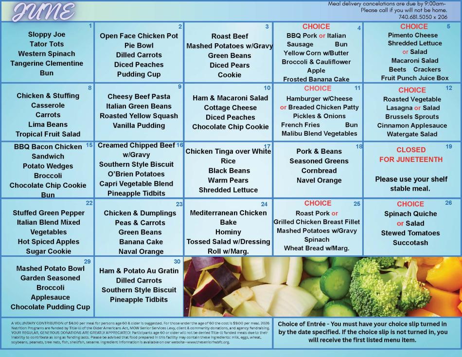 June Menu